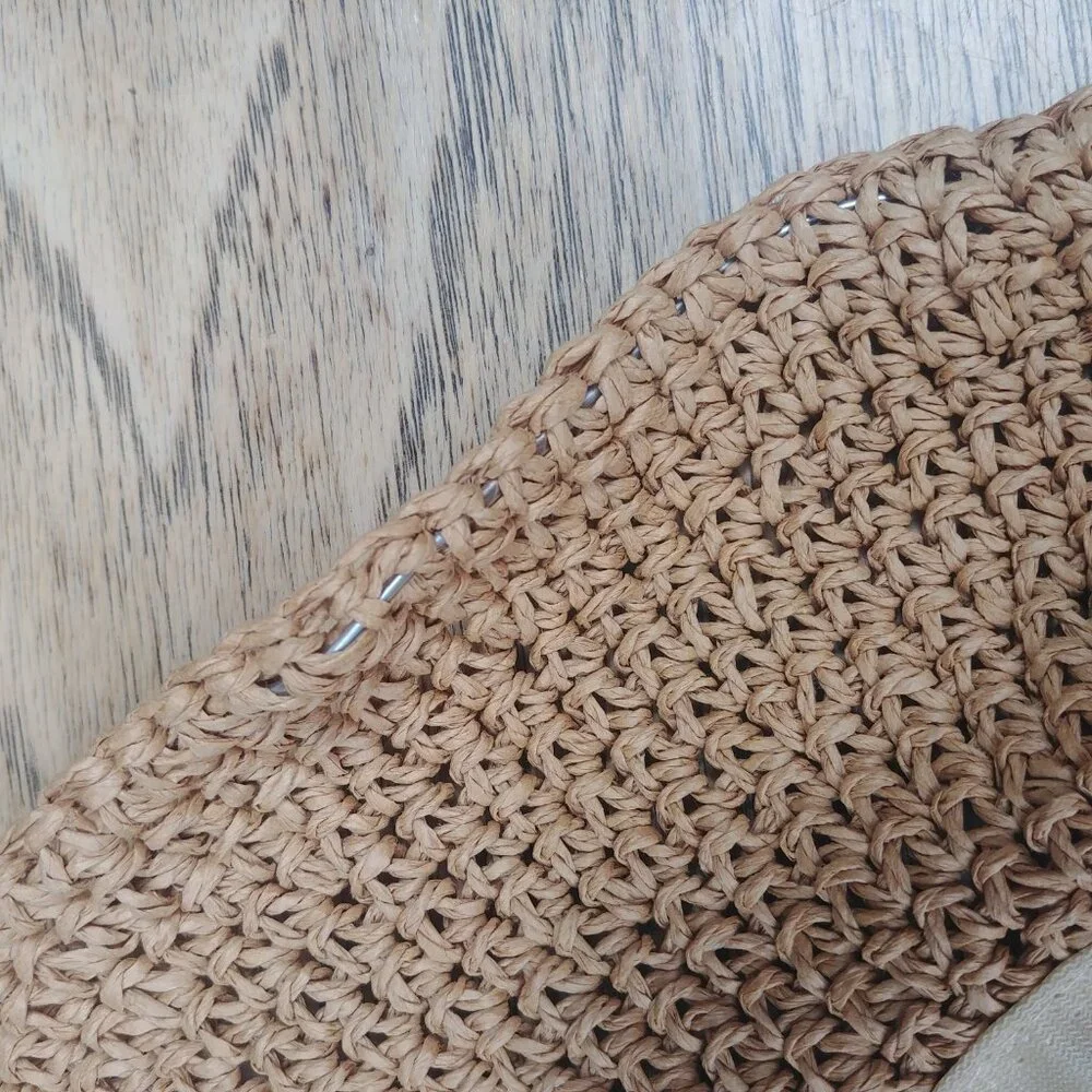 100% paper straw floppy summer sun hat wire brim